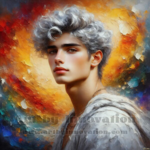 AI-generated abstract art of handsome men emerging from classic oil painting canvases — art imitating life. Surreal, stunning digital art concept by Jeff Dupler.
