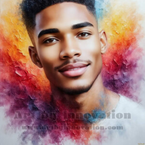 AI-generated abstract art of handsome men emerging from classic oil painting canvases — art imitating life. Surreal, stunning digital art concept by Jeff Dupler.