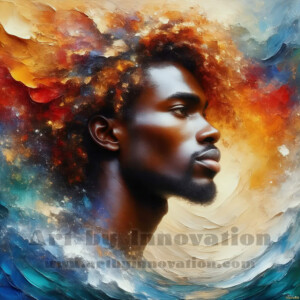 AI-generated abstract art of handsome men emerging from classic oil painting canvases — art imitating life. Surreal, stunning digital art concept by Jeff Dupler.
