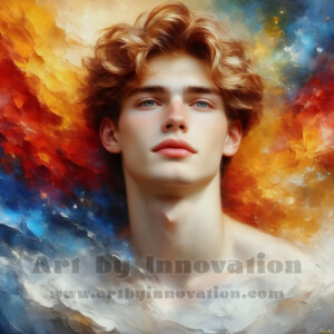 AI-generated abstract art of handsome men emerging from classic oil painting canvases — art imitating life. Surreal, stunning digital art concept by Jeff Dupler.