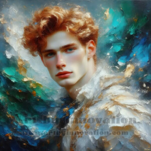 AI-generated abstract art of handsome men emerging from classic oil painting canvases — art imitating life. Surreal, stunning digital art concept by Jeff Dupler.