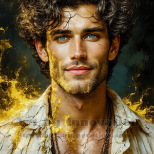 AI-generated abstract art of handsome men emerging from classic oil painting canvases — art imitating life. Surreal, stunning digital art concept by Jeff Dupler.