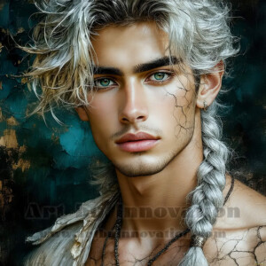 AI-generated abstract art of handsome men emerging from classic oil painting canvases — art imitating life. Surreal, stunning digital art concept by Jeff Dupler.