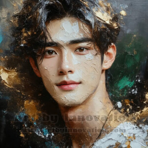 AI-generated abstract art of handsome men emerging from classic oil painting canvases — art imitating life. Surreal, stunning digital art concept by Jeff Dupler.