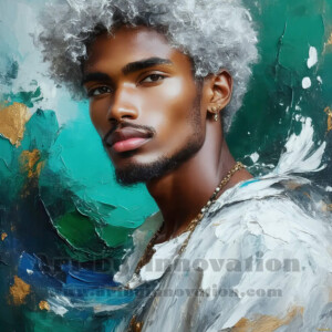 AI-generated abstract art of handsome men emerging from classic oil painting canvases — art imitating life. Surreal, stunning digital art concept by Jeff Dupler.