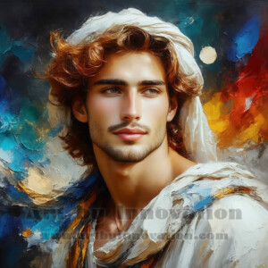 AI-generated abstract art of handsome men emerging from classic oil painting canvases — art imitating life. Surreal, stunning digital art concept by Jeff Dupler.
