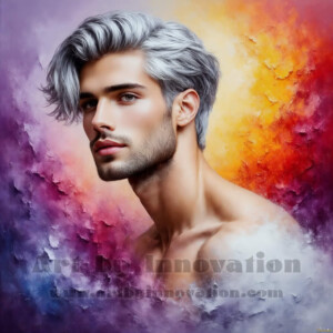 AI-generated abstract art of handsome men emerging from classic oil painting canvases — art imitating life. Surreal, stunning digital art concept by Jeff Dupler.