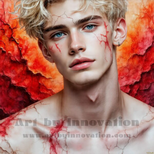 AI-generated abstract art of handsome men emerging from classic oil painting canvases — art imitating life. Surreal, stunning digital art concept by Jeff Dupler.