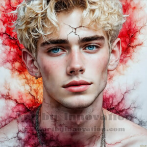 AI-generated abstract art of handsome men emerging from classic oil painting canvases — art imitating life. Surreal, stunning digital art concept by Jeff Dupler.