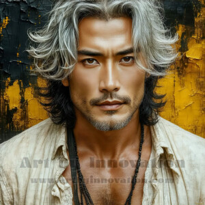 AI-generated abstract art of handsome men emerging from classic oil painting canvases — art imitating life. Surreal, stunning digital art concept by Jeff Dupler.