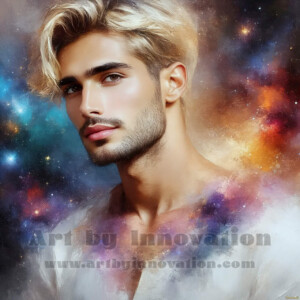 AI-generated abstract art of handsome men emerging from classic oil painting canvases — art imitating life. Surreal, stunning digital art concept by Jeff Dupler.