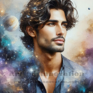 AI-generated abstract art of handsome men emerging from classic oil painting canvases — art imitating life. Surreal, stunning digital art concept by Jeff Dupler.