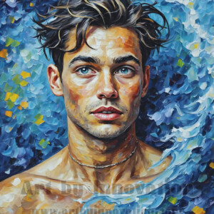 Art imitating life — and life imitating art. This AI-generated abstract concept collection features handsome men breaking the fourth wall of the canvas itself, emerging from classic oil paintings as their faces and forms come alive while their bodies remain painted on the wall. A profound meditation on the connection between creative expression and human experience — and a stunning visual achievement. Created using AI, edited in Photoshop, by © Jeff Dupler | Art by Innovation | https://www.artbyinnovation.com