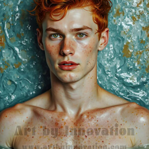 Art imitating life — and life imitating art. This AI-generated abstract concept collection features handsome men breaking the fourth wall of the canvas itself, emerging from classic oil paintings as their faces and forms come alive while their bodies remain painted on the wall. A profound meditation on the connection between creative expression and human experience — and a stunning visual achievement. Created using AI, edited in Photoshop, by © Jeff Dupler | Art by Innovation | https://www.artbyinnovation.com