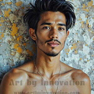 Art imitating life — and life imitating art. This AI-generated abstract concept collection features handsome men breaking the fourth wall of the canvas itself, emerging from classic oil paintings as their faces and forms come alive while their bodies remain painted on the wall. A profound meditation on the connection between creative expression and human experience — and a stunning visual achievement. Created using AI, edited in Photoshop, by © Jeff Dupler | Art by Innovation | https://www.artbyinnovation.com