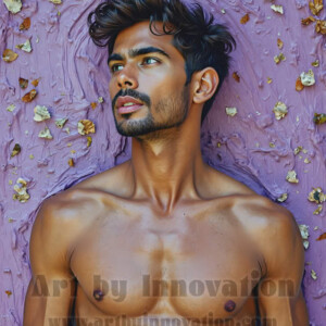 Art imitating life — and life imitating art. This AI-generated abstract concept collection features handsome men breaking the fourth wall of the canvas itself, emerging from classic oil paintings as their faces and forms come alive while their bodies remain painted on the wall. A profound meditation on the connection between creative expression and human experience — and a stunning visual achievement. Created using AI, edited in Photoshop, by © Jeff Dupler | Art by Innovation | https://www.artbyinnovation.com