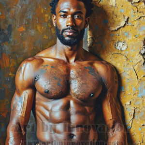 Art imitating life — and life imitating art. This AI-generated abstract concept collection features handsome men breaking the fourth wall of the canvas itself, emerging from classic oil paintings as their faces and forms come alive while their bodies remain painted on the wall. A profound meditation on the connection between creative expression and human experience — and a stunning visual achievement. Created using AI, edited in Photoshop, by © Jeff Dupler | Art by Innovation | https://www.artbyinnovation.com