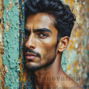 Art imitating life — and life imitating art. This AI-generated abstract concept collection features handsome men breaking the fourth wall of the canvas itself, emerging from classic oil paintings as their faces and forms come alive while their bodies remain painted on the wall. A profound meditation on the connection between creative expression and human experience — and a stunning visual achievement. Created using AI, edited in Photoshop, by © Jeff Dupler | Art by Innovation | https://www.artbyinnovation.com