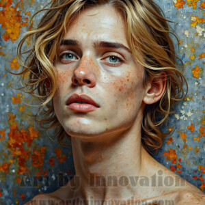 Art imitating life — and life imitating art. This AI-generated abstract concept collection features handsome men breaking the fourth wall of the canvas itself, emerging from classic oil paintings as their faces and forms come alive while their bodies remain painted on the wall. A profound meditation on the connection between creative expression and human experience — and a stunning visual achievement. Created using AI, edited in Photoshop, by © Jeff Dupler | Art by Innovation | https://www.artbyinnovation.com