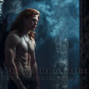 In this gallery, AI-generated dark angels handsome fallen angels with massive black and silver wings in gothic atmospheric settings. UHD digital art collection.
