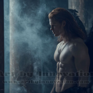 In this gallery, AI-generated dark angels handsome fallen angels with massive black and silver wings in gothic atmospheric settings. UHD digital art collection.