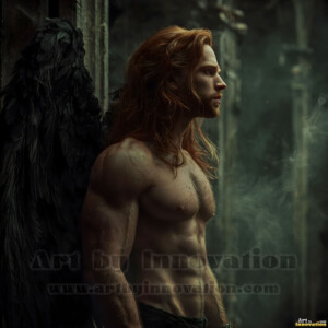 In this gallery, AI-generated dark angels handsome fallen angels with massive black and silver wings in gothic atmospheric settings. UHD digital art collection.