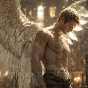 In this gallery, AI-generated dark angels handsome fallen angels with massive black and silver wings in gothic atmospheric settings. UHD digital art collection.