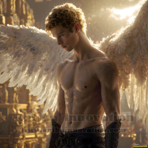In this gallery, AI-generated dark angels handsome fallen angels with massive black and silver wings in gothic atmospheric settings. UHD digital art collection.