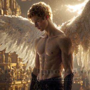 In this gallery, AI-generated dark angels handsome fallen angels with massive black and silver wings in gothic atmospheric settings. UHD digital art collection.