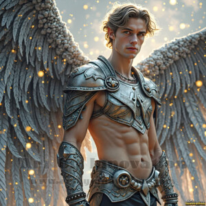 In this gallery, AI-generated dark angels handsome fallen angels with massive black and silver wings in gothic atmospheric settings. UHD digital art collection.