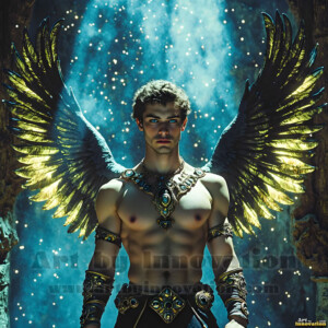 In this gallery, AI-generated dark angels handsome fallen angels with massive black and silver wings in gothic atmospheric settings. UHD digital art collection.