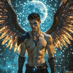In this gallery, AI-generated dark angels handsome fallen angels with massive black and silver wings in gothic atmospheric settings. UHD digital art collection.