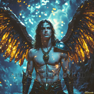 In this gallery, AI-generated dark angels handsome fallen angels with massive black and silver wings in gothic atmospheric settings. UHD digital art collection.