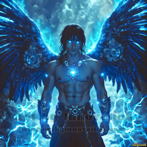 In this gallery, AI-generated dark angels handsome fallen angels with massive black and silver wings in gothic atmospheric settings. UHD digital art collection.