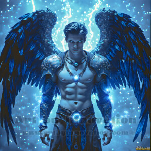 In this gallery, AI-generated dark angels handsome fallen angels with massive black and silver wings in gothic atmospheric settings. UHD digital art collection.