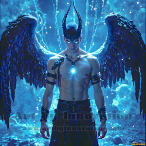 In this gallery, AI-generated dark angels handsome fallen angels with massive black and silver wings in gothic atmospheric settings. UHD digital art collection.