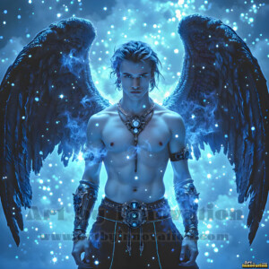 In this gallery, AI-generated dark angels handsome fallen angels with massive black and silver wings in gothic atmospheric settings. UHD digital art collection.