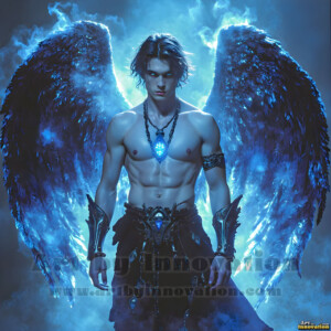 In this gallery, AI-generated dark angels handsome fallen angels with massive black and silver wings in gothic atmospheric settings. UHD digital art collection.