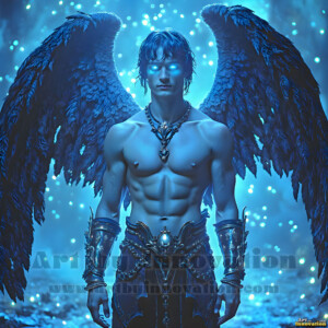 In this gallery, AI-generated dark angels handsome fallen angels with massive black and silver wings in gothic atmospheric settings. UHD digital art collection.