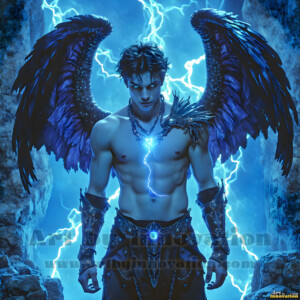 In this gallery, AI-generated dark angels handsome fallen angels with massive black and silver wings in gothic atmospheric settings. UHD digital art collection.