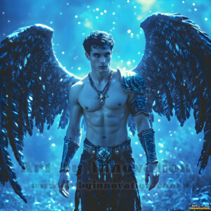 In this gallery, AI-generated dark angels handsome fallen angels with massive black and silver wings in gothic atmospheric settings. UHD digital art collection.