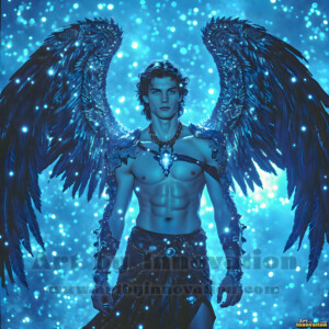 In this gallery, AI-generated dark angels handsome fallen angels with massive black and silver wings in gothic atmospheric settings. UHD digital art collection.