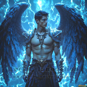 In this gallery, AI-generated dark angels handsome fallen angels with massive black and silver wings in gothic atmospheric settings. UHD digital art collection.