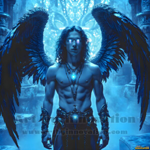 In this gallery, AI-generated dark angels handsome fallen angels with massive black and silver wings in gothic atmospheric settings. UHD digital art collection.