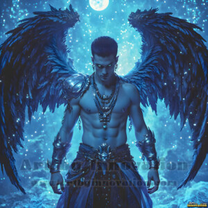 In this gallery, AI-generated dark angels handsome fallen angels with massive black and silver wings in gothic atmospheric settings. UHD digital art collection.