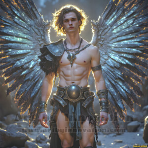 In this gallery, AI-generated dark angels handsome fallen angels with massive black and silver wings in gothic atmospheric settings. UHD digital art collection.