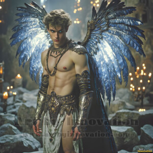 In this gallery, AI-generated dark angels handsome fallen angels with massive black and silver wings in gothic atmospheric settings. UHD digital art collection.