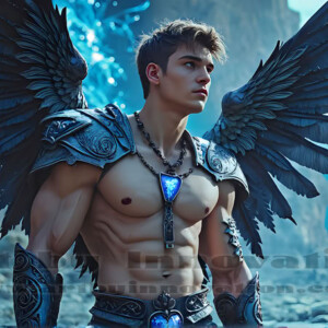 In this gallery, AI-generated dark angels handsome fallen angels with massive black and silver wings in gothic atmospheric settings. UHD digital art collection.