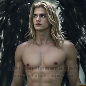 In this gallery, AI-generated dark angels handsome fallen angels with massive black and silver wings in gothic atmospheric settings. UHD digital art collection.