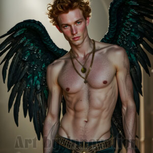 In this gallery, AI-generated dark angels handsome fallen angels with massive black and silver wings in gothic atmospheric settings. UHD digital art collection.